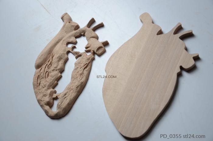 Art panel (Split heart, PD_0355) 3D models for cnc